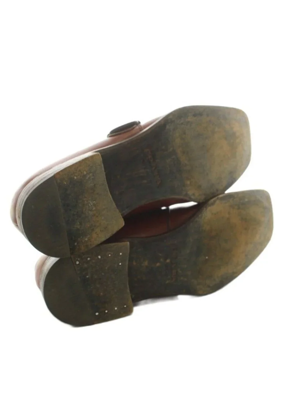 Prada Moccasin Shoes Monk Strap Leather Brown 5